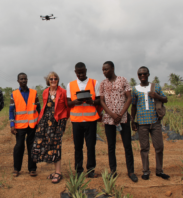 Shaibu demonstrates drone Technology Onsite 